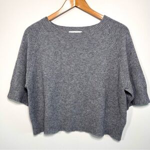 Alexandre Laurent Paris Grey Short Sleeve Knit Sweater Minimal Boho Size Large